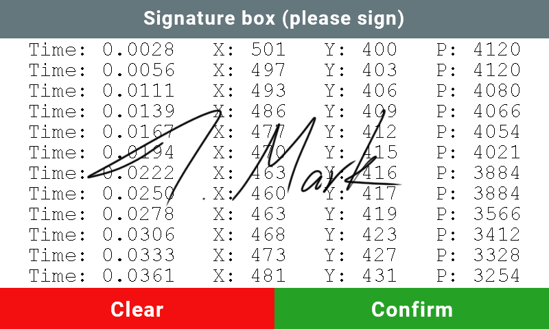 XENX Biometric Signature Data
