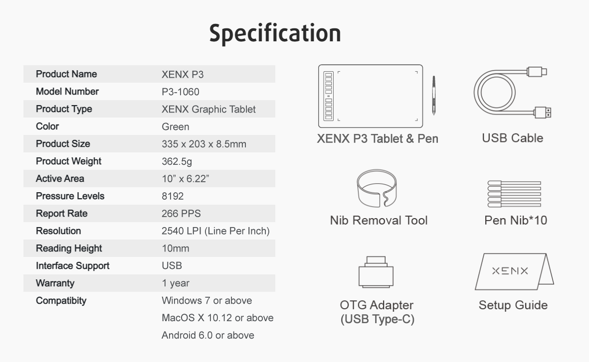 XENX P3-1060 Product Specifications